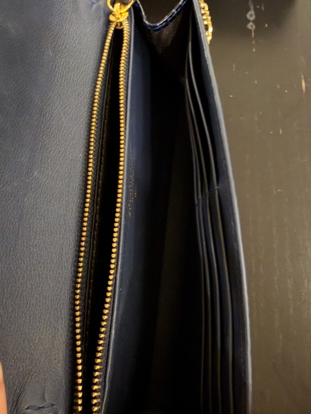 Multrees Chain Wallet - Embossed Croc Navy - Picture 8 of 9